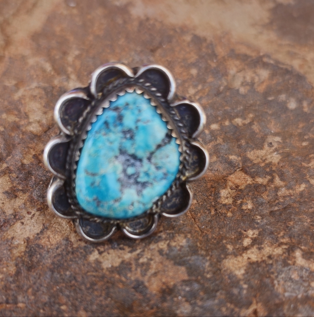 Sterling Silver Vintage TURQUOISE ring - Picture 16 of 17